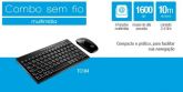 Teclado e Mouse Multilaser Sem Fio 2.4 Ghz Standard Preto